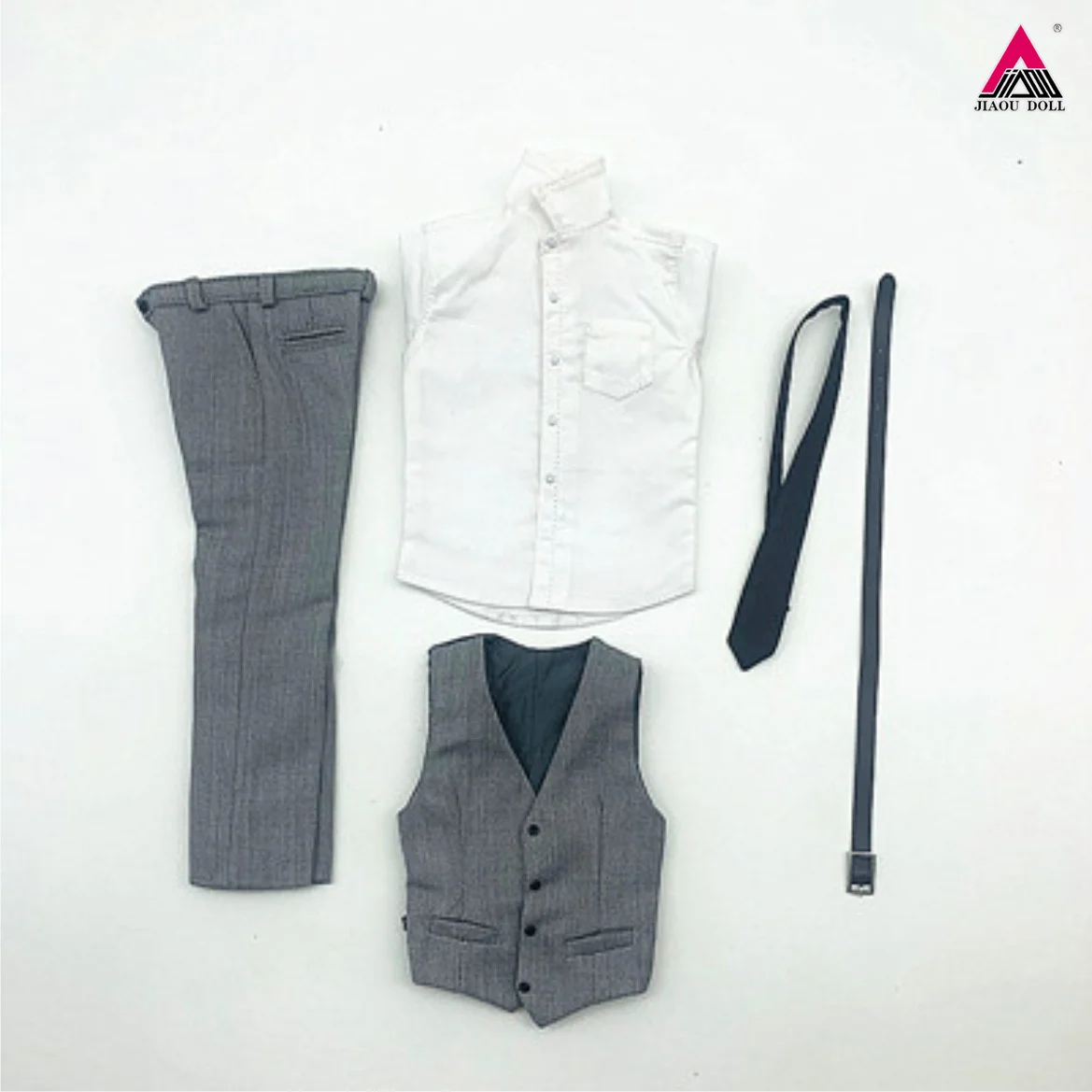 1/6 Business Clothing Set Shirt Vest Pants Tie Belt Gentleman Clothes Model Fit 12