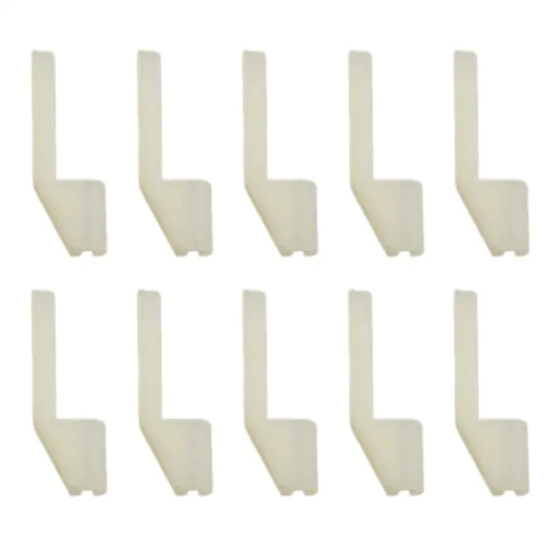 Model Aircraft Nylon Control Horn Set for Fixed Wing Builds, 10pcs White Mount Parts with L-Shaped Single Form for Assembly D2RD