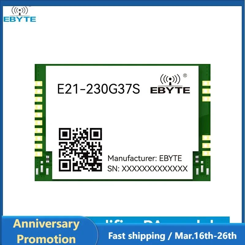 RF Power Amplifier Wireless Module 230/433MHz EBYTE E21-400G37S/E21-230G37S 37dBm 5W Long Range 20km SMD Module LNA Stamp Hole