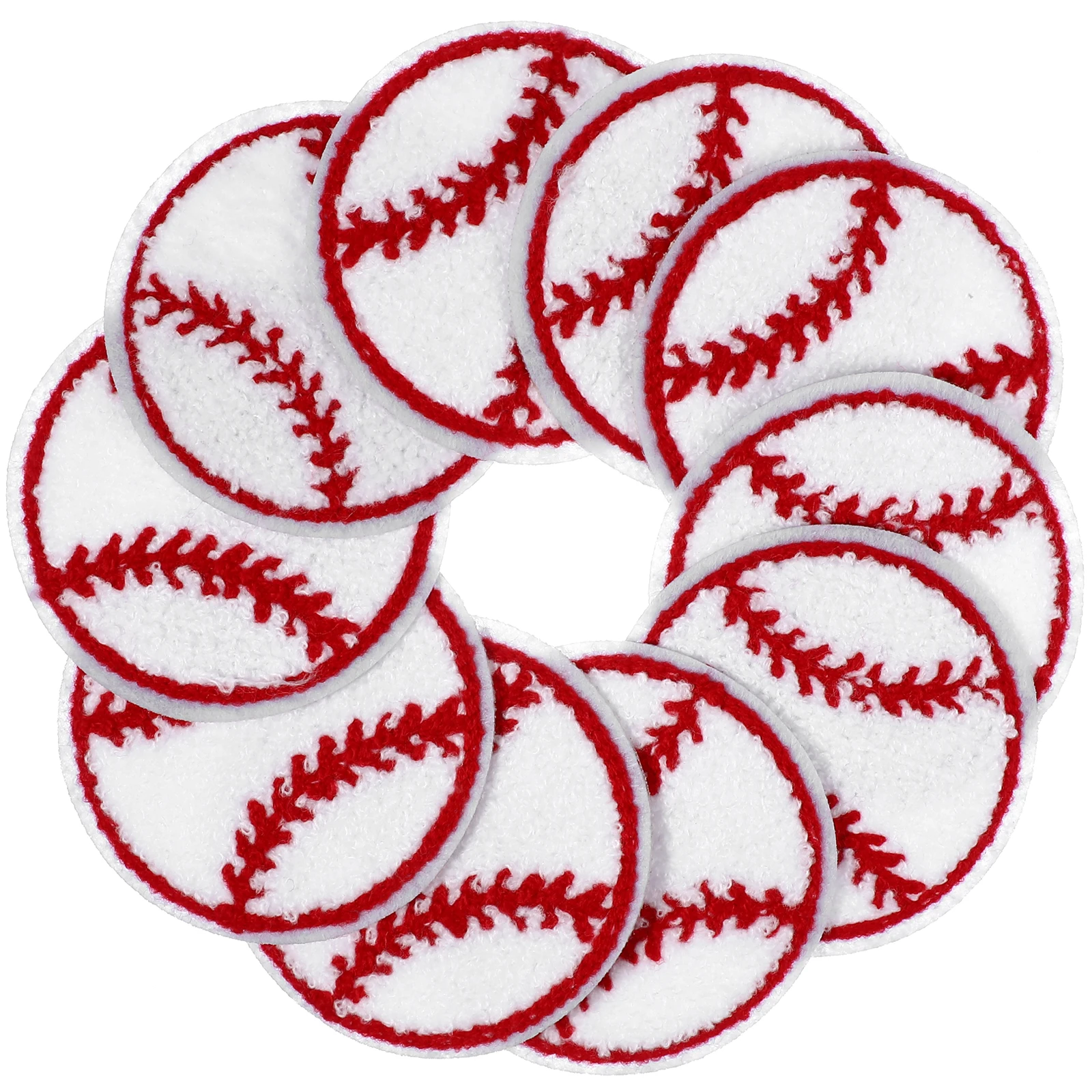 

10 Pcs Embroidered Baseball Label Appliqué Patches for Clothes Fabric Fashion Coat Sewing Decorative Wear Resistant Hat Patches