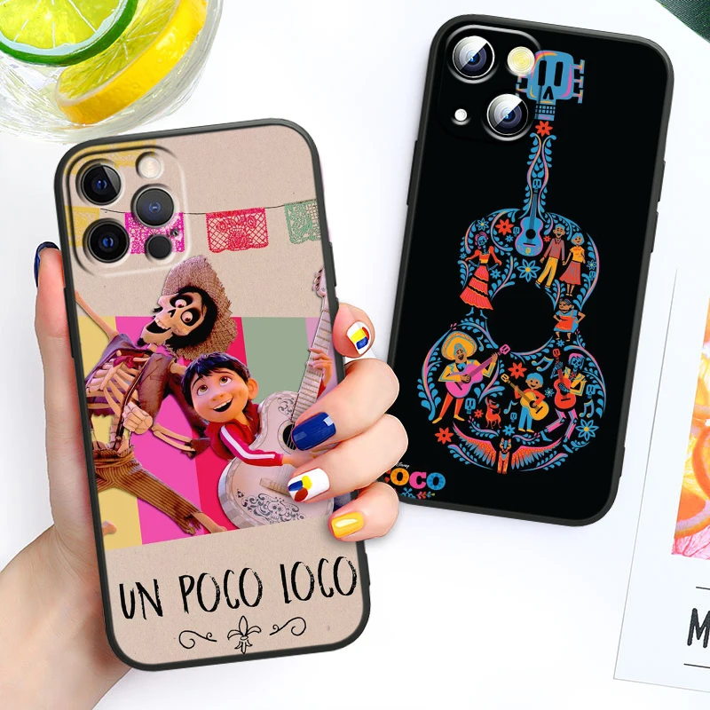 Disney Movie COCO For Apple iPhone 13 12 Pro Max Mini 11 Pro XS Max X XR 6 7 8 Plus 5 SE2020 Soft Black Phone Case Funda Capa