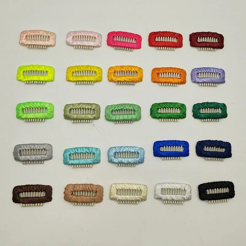 

30PCS 3.2cm Ribbon Wrapped Metal Hair Extension Clips For Pet Headwear Plain Steel Snap Hairpins for DIY Baby Hair Accessories
