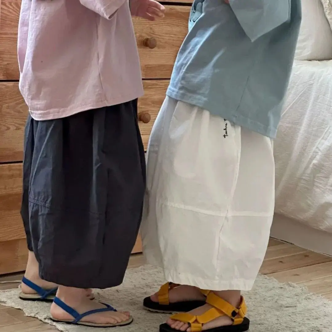 

2025 Boys Girls Pants Summer Cotton Thin Haren Pants Children's Summer Casual Mosquito Proof Balloon Pants