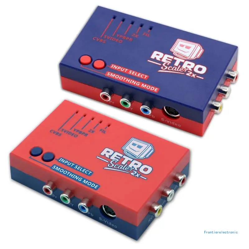 RetroScaler2x A/V to Converter and Line-doubler forPS2/N64/NES Retro Game Console Red/Blue DropShipping