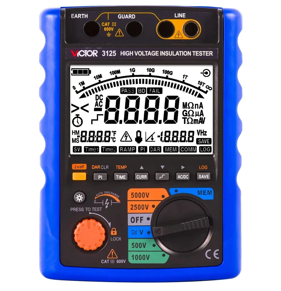 

VICTOR Digital Insulation Resistance Tester VC3125 High Voltage Megohm Meter 5000V