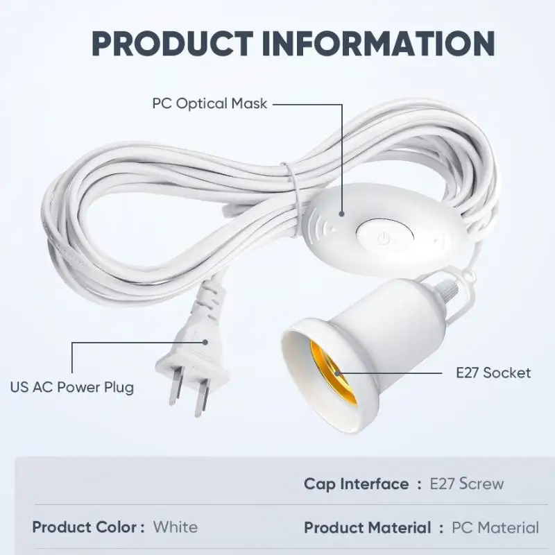 【MA】E27 Lamp Holder All Copper Wire LED Light Bulb Extension Socket With Switch Bulb Socket Bulb Socket