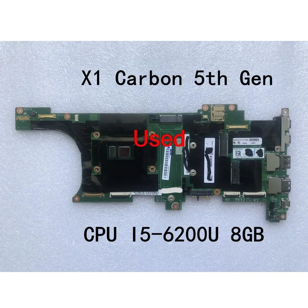 

Used For Lenovo ThinkPad X1 Carbon 5th Gen Laptop Motherboard CPU I5-6200/6300 8GB FRU 01HY000 01AY092 01AY094 01AY096