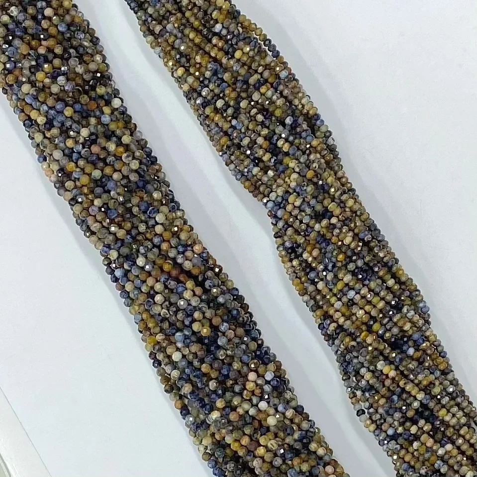 Natural Peterstone Round Facted Loose Beads Gemstone For Women DIY Bracelet Necklace Jewelry Making Fashion Trendy Stone 38cm