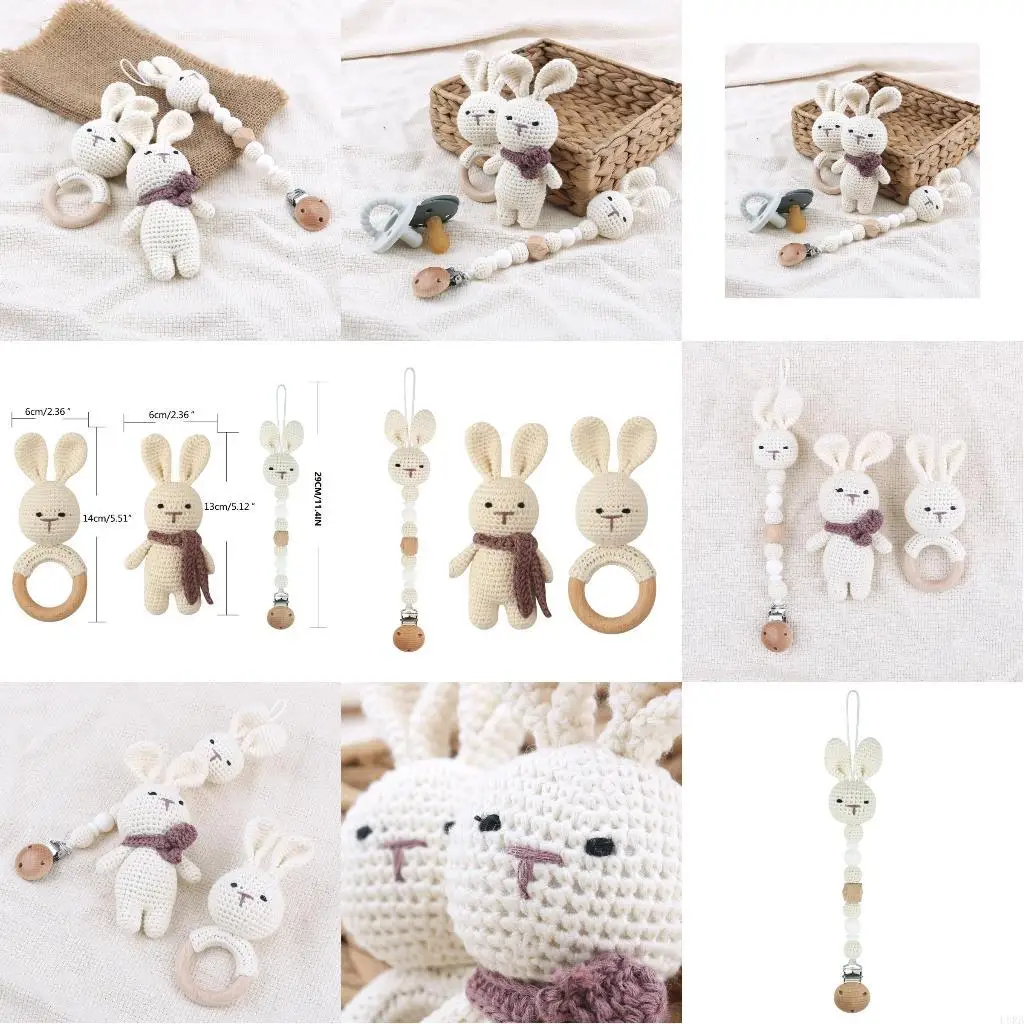 

Детская погремушка-колокольчик-пустышка, зажим для вязания крючком, цепочка для пустышки, колокольчик для прорезывания зубов,