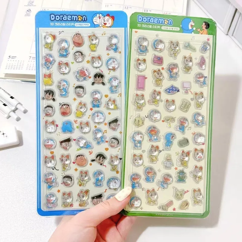 2 Stück Kawaii Doraemon-Serie DIY-Aufkleber Cartoon-Charakter Niedliche Kreativität 3D-Druck Schreibwaren Graffiti-Aufkleber Merchandise