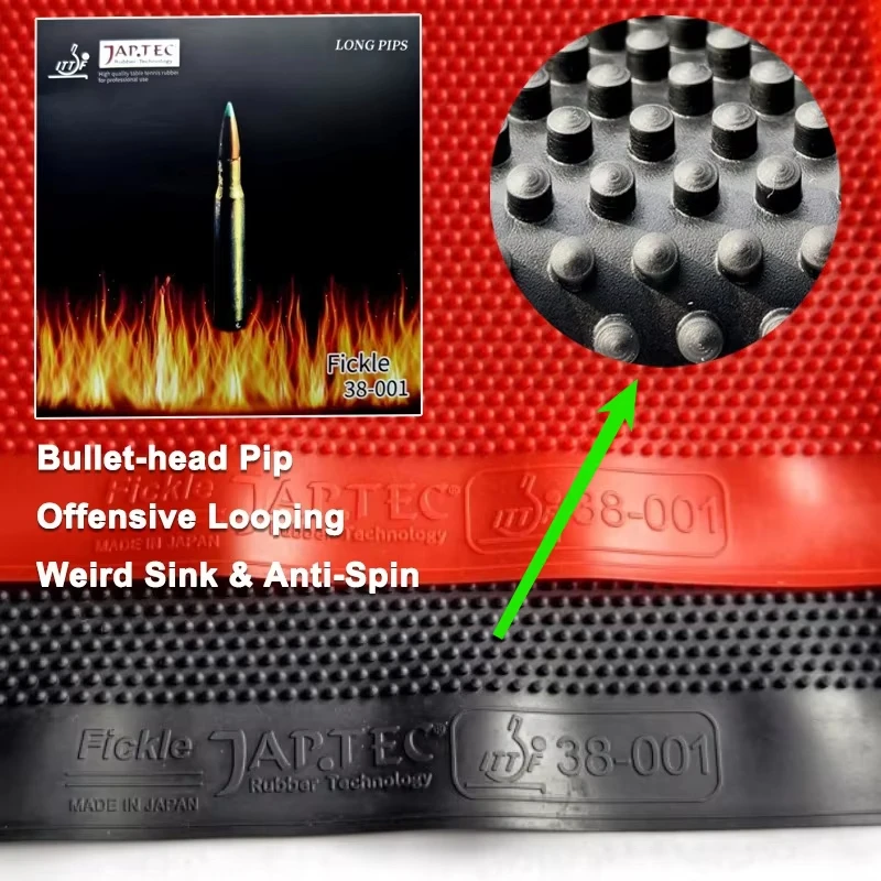 Bullet-head Pips Tafeltennisru - Table Tennis Rubber Anti Spin recensie en prijs