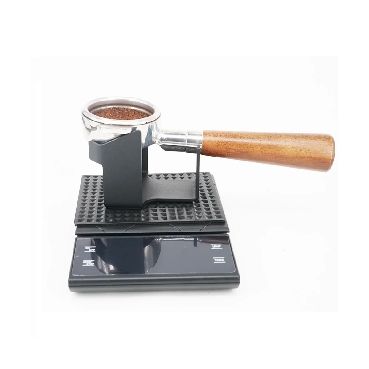 Portafilter Stand Coffee Tamper Station Coffee Tamping Stand Tamper Mat Portafilter Holder for Single Spout Portafilters