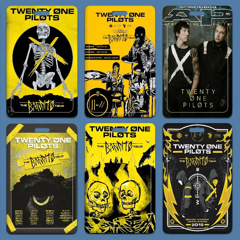 

Популярный держатель для кредитных карт T-Twenty One Pilot Band, 1 шт., с ремешком на шею, для банковских карт, проездных, удостоверений личности, студенческих пропусков