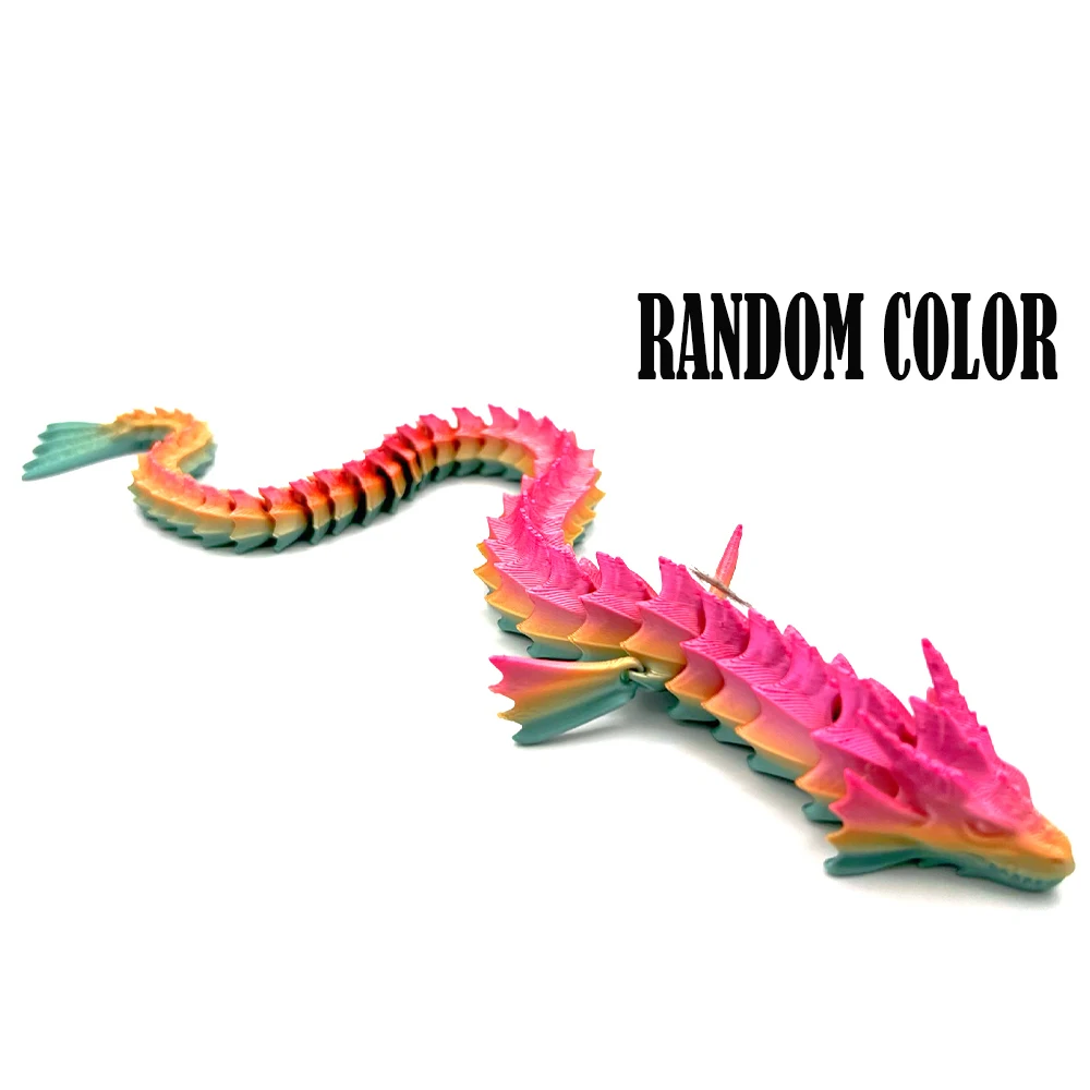 3D Printed Toys Multi-joint Legendary Sea Dragon Model Ornament Realistic Animal Figures Decorations Desktop Novelty Kids Gifts