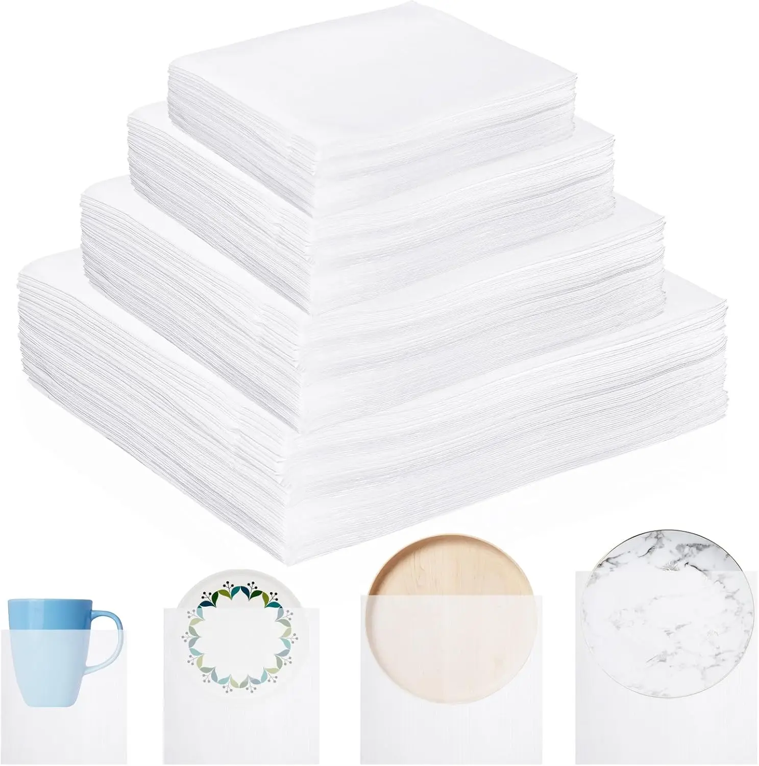 

200 Pack Cushion Foam Pouches 4 Sizes Packing Foam Dish Moving Supplies with Fragile Labels