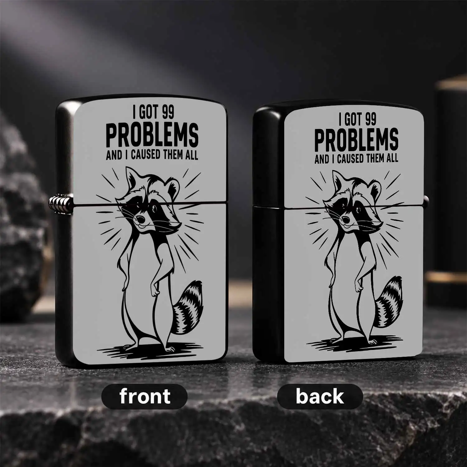 Funny Raccoon Lighter With I Got 99 Problems Slogan, Portable Cute Cartoon Igniter, Unique Creative Daily Use Accessory, Lightweight Compact Pocket Gadget, Ideal Playful Novelty Gift For Friends Family And Raccoon Lover A Humorous And Inter