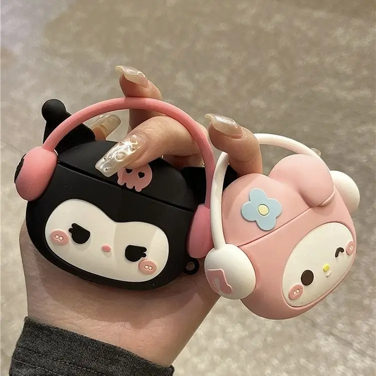 

3D Sanrio Kuromi Melody Case for AirPods Pro2 Airpod Pro 1 2 3 Bluetooth Earbuds Charging Box Protective Earphone Case Cover