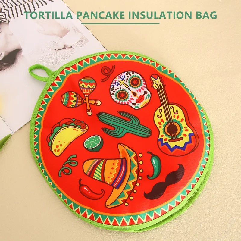 12Inch Cloth Bag For Burrito,Portable Tortilla Warmer Pouch Home For Microwave Restaurant Food Pancake