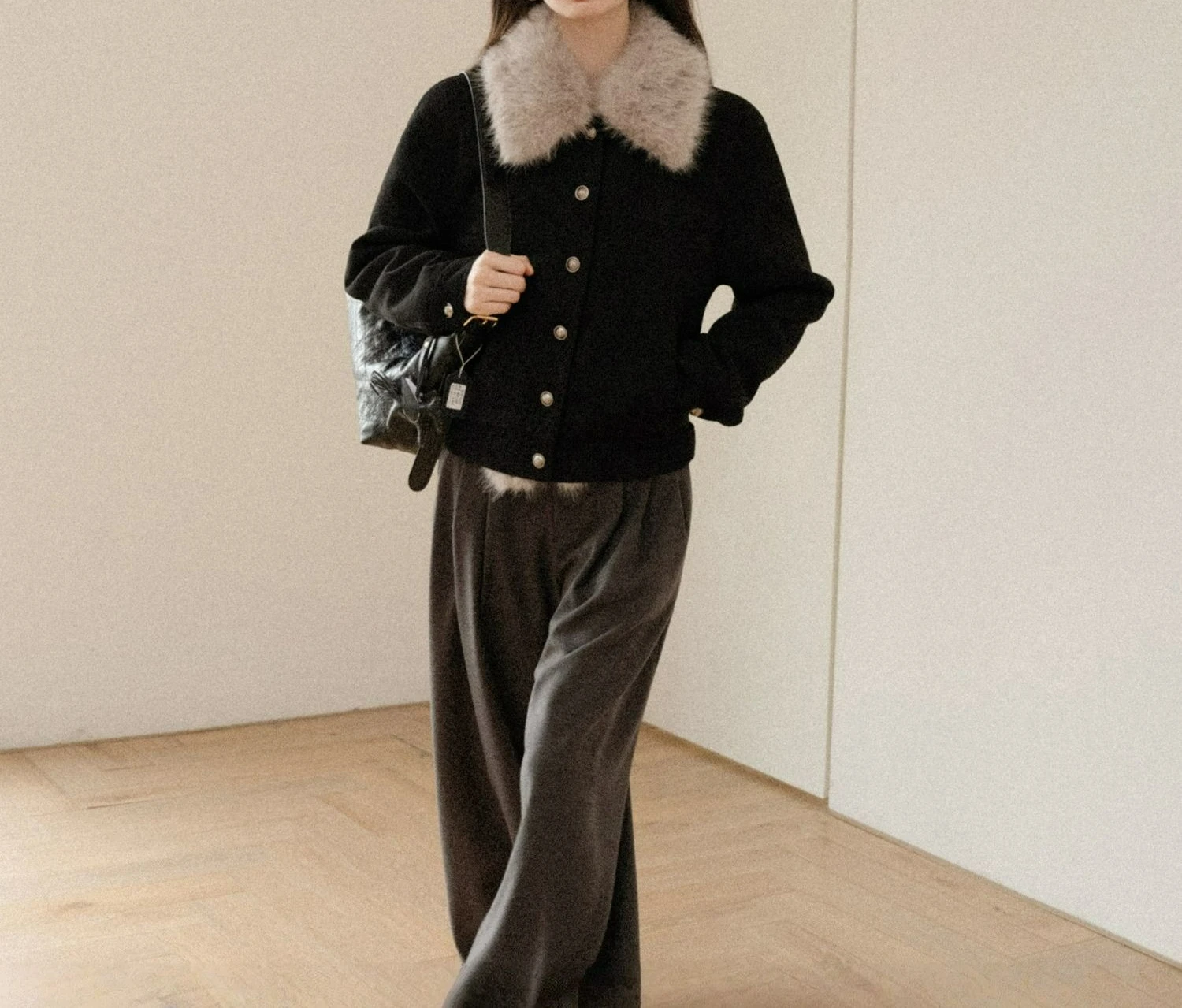 Veste courte rembourrée à revers rétro pour femme, nouvelle atmosphère d'hiver, ample et chaude, 2025