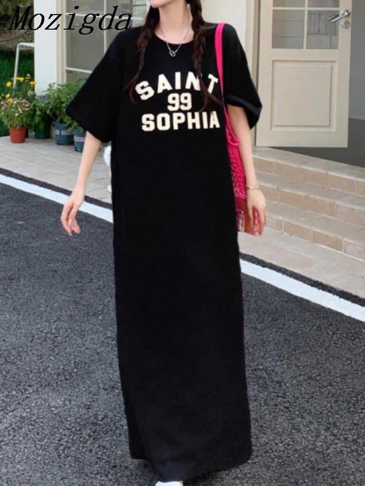 夏ルーズ ptint レター Tシャツドレス女性カジュアルファッションストレートドレスデザイン大きいサイズカジュアルレディースドレスvestidos