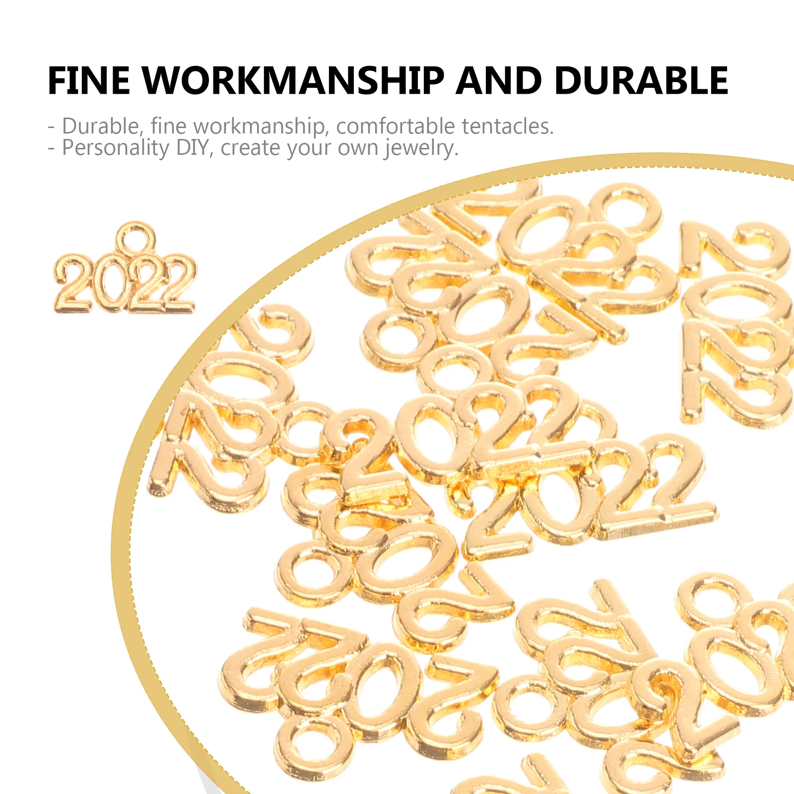 

100 Pcs Alloy Jewelry Accessories Year Pendant Charms Small for Crafts Decorate Star Chain Chinese New Mini