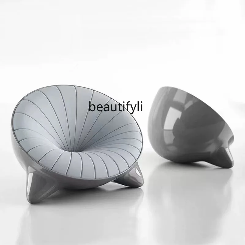 

Italian modern designer fiberglass conch sofa chair hotel lobby reception negotiation sofa living room