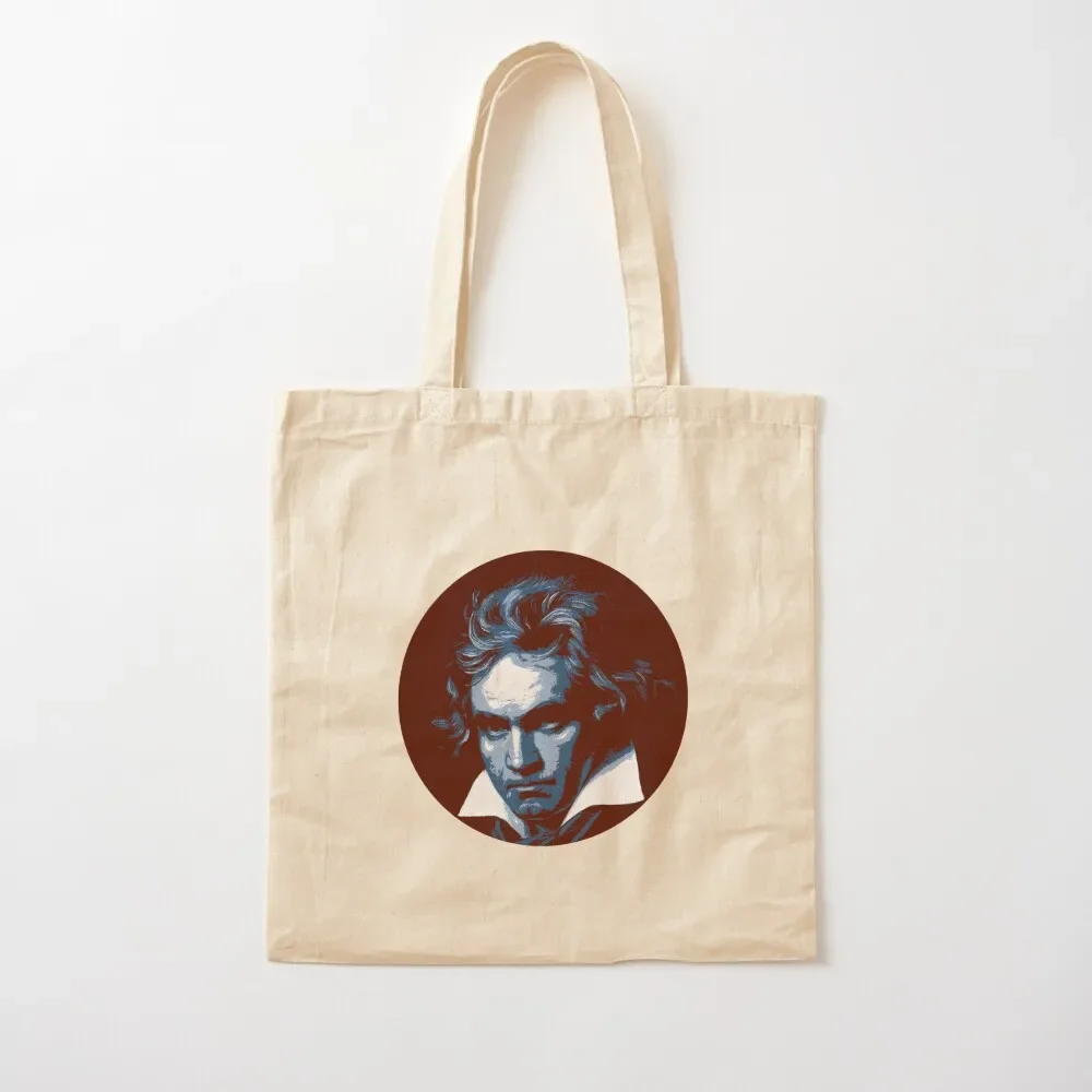 

Ludwig van Beethoven Dark Blue Red Portrait Tote Bag Women's shopper bag tote bag women