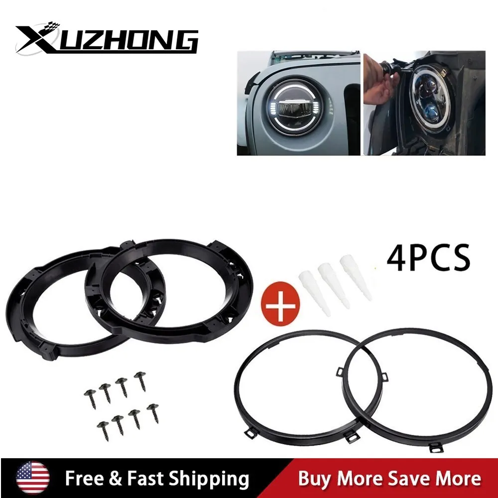

Крепежное кольцо для фар Jeep Wrangler JK 07-17, 7 дюймов, круглое, для светодиодных фар, с металлическими кольцами