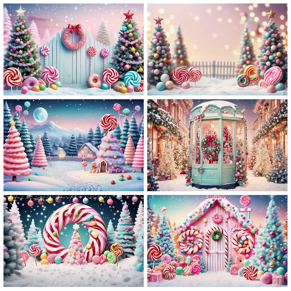 ดวงจันทร์. QGสีชมพูCandyปราสาทคริสต์มาสXmas Treeการถ่ายภาพฉากหลัง2025 New Year Partyพื้นหลังรั้วสตูดิโอถ่ายภาพฉากหลัง