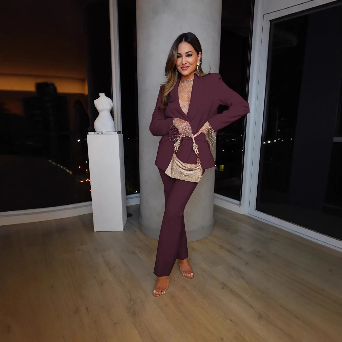 Faion Casual Profional Women's Pants Two-Piece Set Long Trousers Work orm Student School orm Spring Season