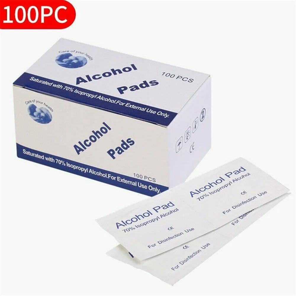 100/1000PCS Alcohol Cotton Pads Disposable Individual Packaging Screen Cleaning Alcohol Kits Cleaning Sanitizing Wipes Portable