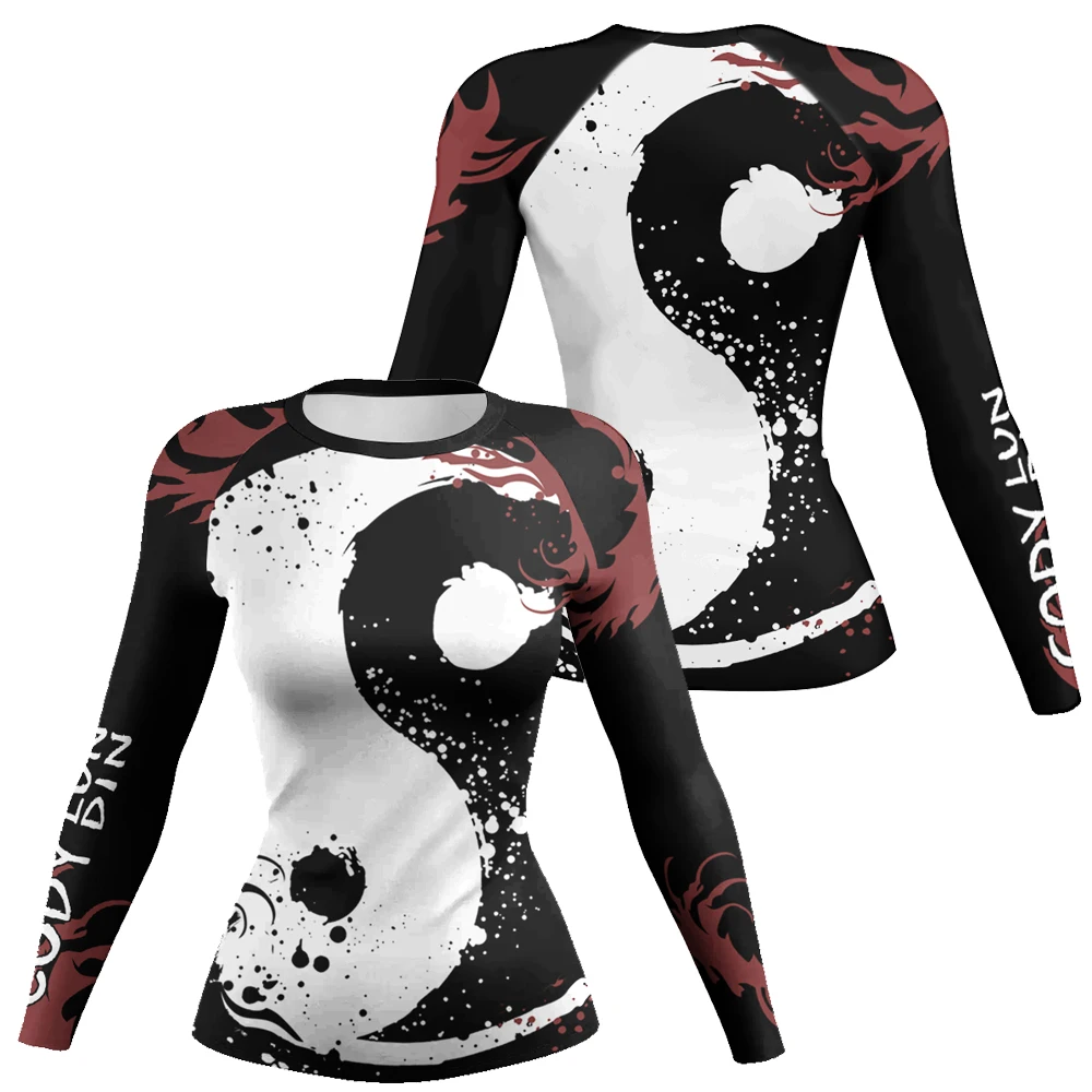 Women MMA Compression T shirt  Tights Jiu Jitsu Rashguard Sport Boxing T-shirts 3D Printed Gym Kickboxing Sportswear Shirt Tops