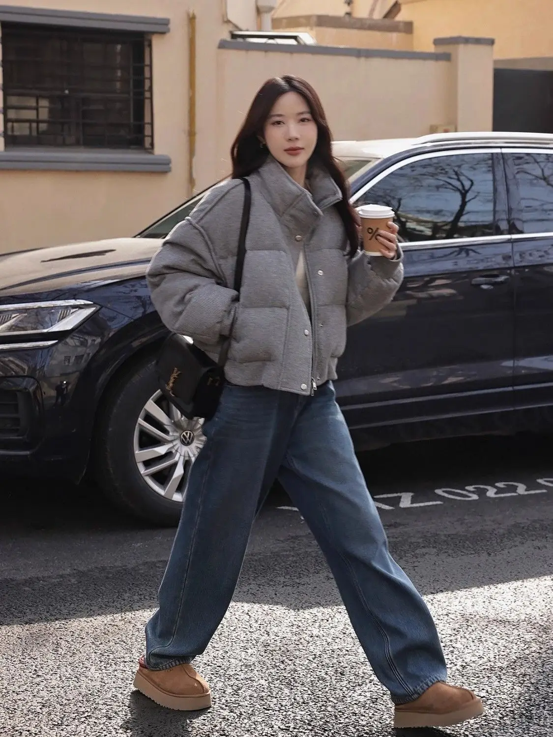 Short Cotton-padded Jacket Coat Female 2025 Winter Korean Version of Loose Lazy Padded Collar Coat