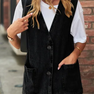 8 en çok satılan, kot yelek, uzun - №8