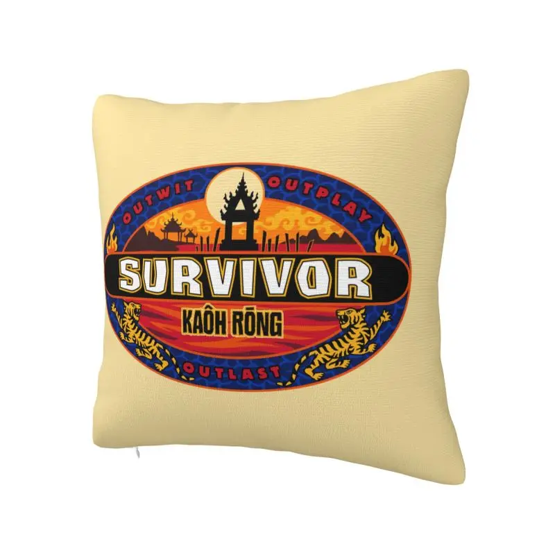 Adventure Game TV Show Survivor Throw Pillow Case 60*60cm for Sofa Cushion Cover Soft Polyester Pillowcase Double-sided Printing