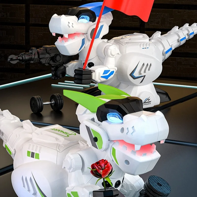 Electric Remote Control Can Launch Dinosaur Mech Children's Toys Intelligent Programming Induction Robot