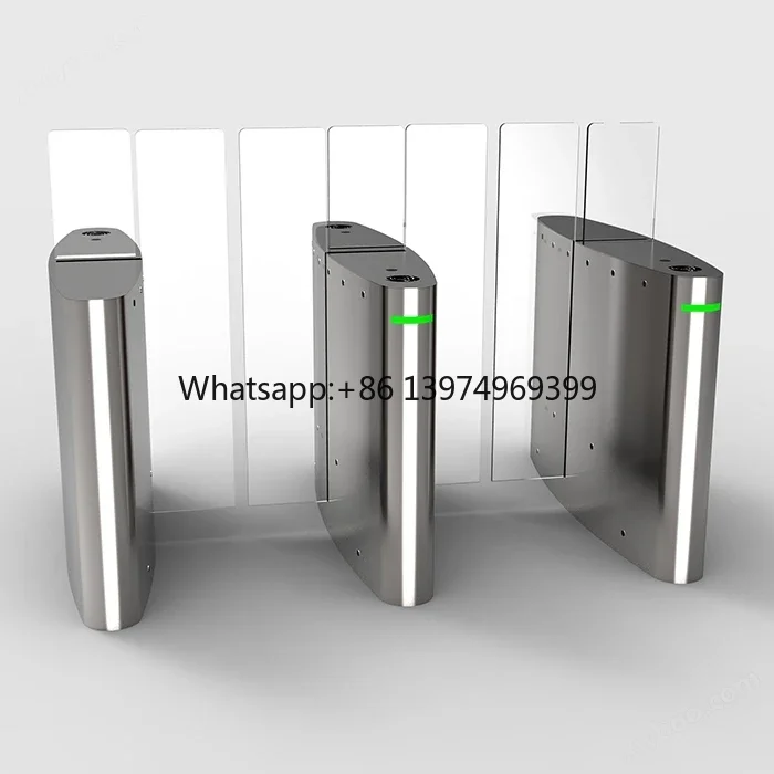 Anti-Static Glass Sliding Speed Gates Turnstile With Card Reader Access Control Silding Turnstile