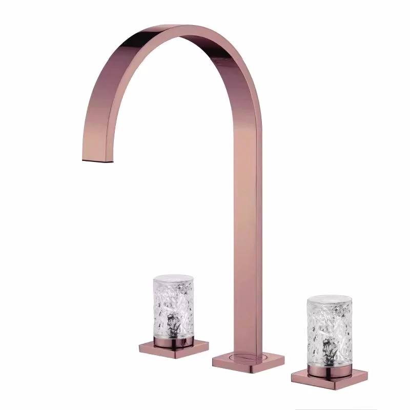 

Хрустальный смеситель для раковины с тремя отверстиями, разделенный смеситель для горячей и холодной воды с двумя отверстиями