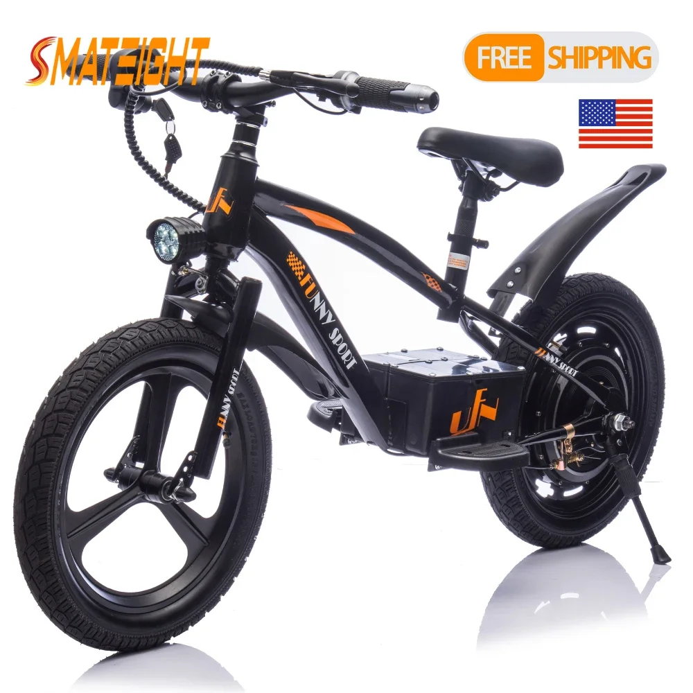 

24V Kids Ride On Electric Dirt Bike 300W Super Power Motor 16in Wheels Hand-Operated Brakes Electric Balance Bike For Kids 5+