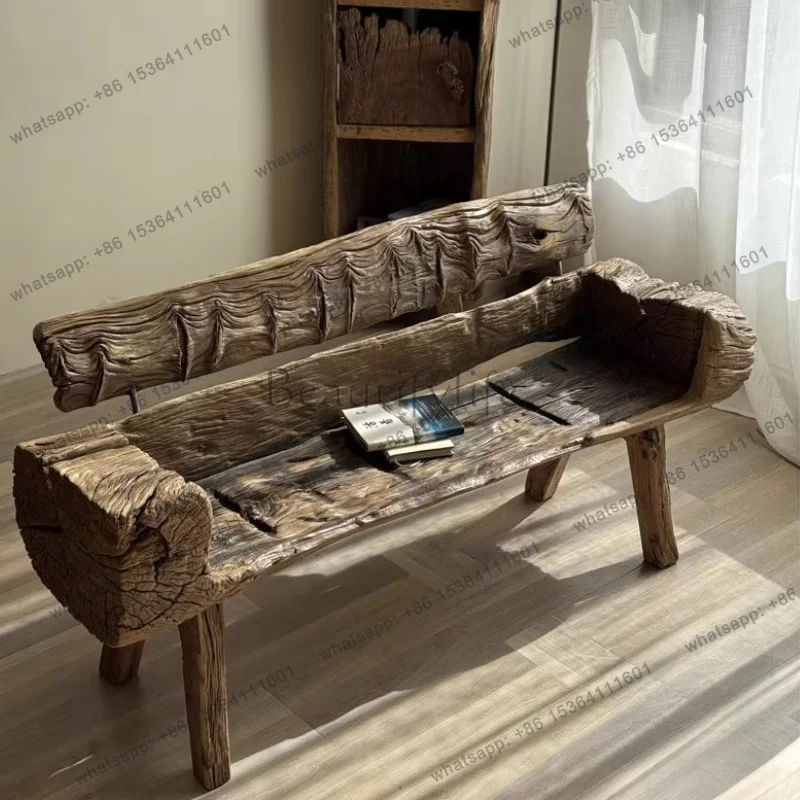 LJY Armchair Retro Garden Furniture Sets Wood Outside Garden Furniture Sets Minimalist Natural Giardino Arredo Outdoor Furniture