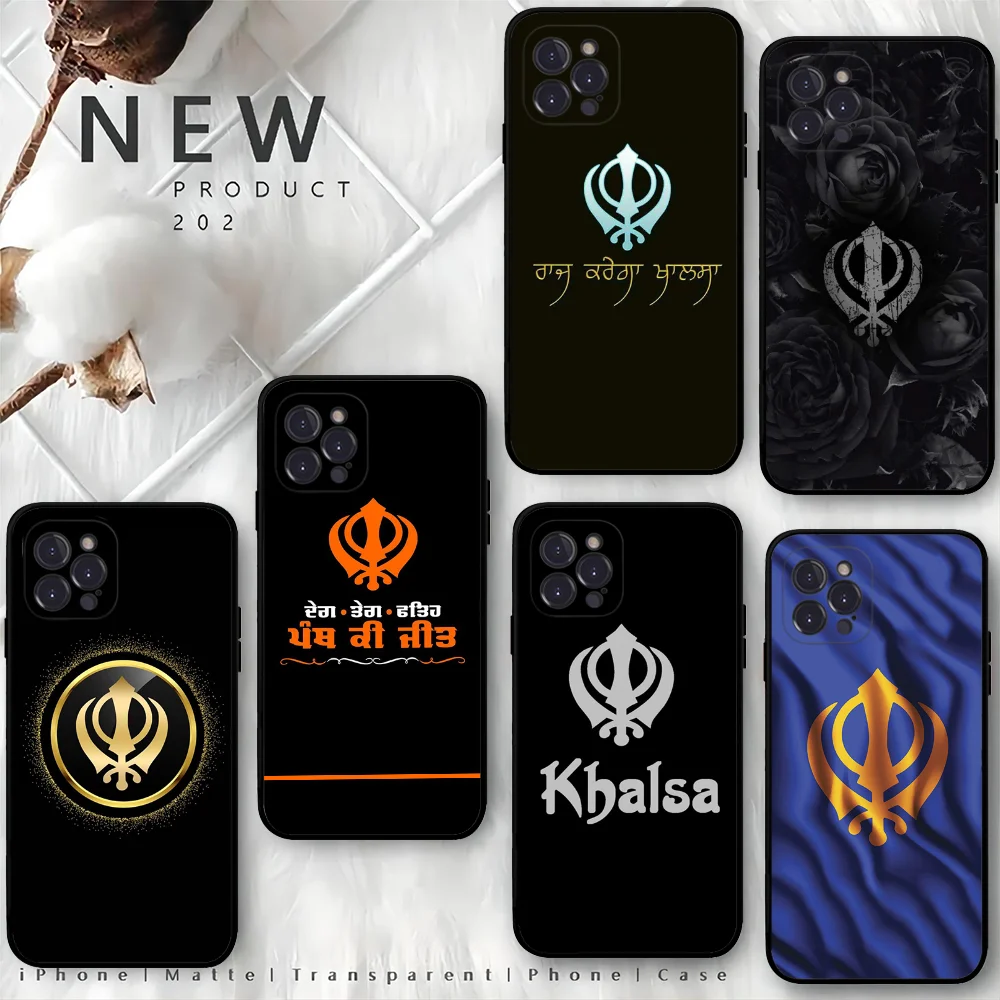 S-Sikh K-Khanda S-Sikhism Phone Case For IPhone 16 15 8 7 6 6S Plus X SE XR XS 14 11 12 13 Mini Pro Max Mobile Case