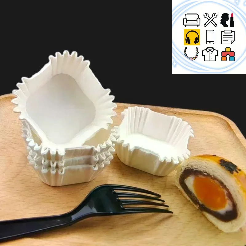 100/250Pcs Paper Holder Square Paper Liner Medium Size 45/50/55/62mm Paper Tray Oil Proof Cup