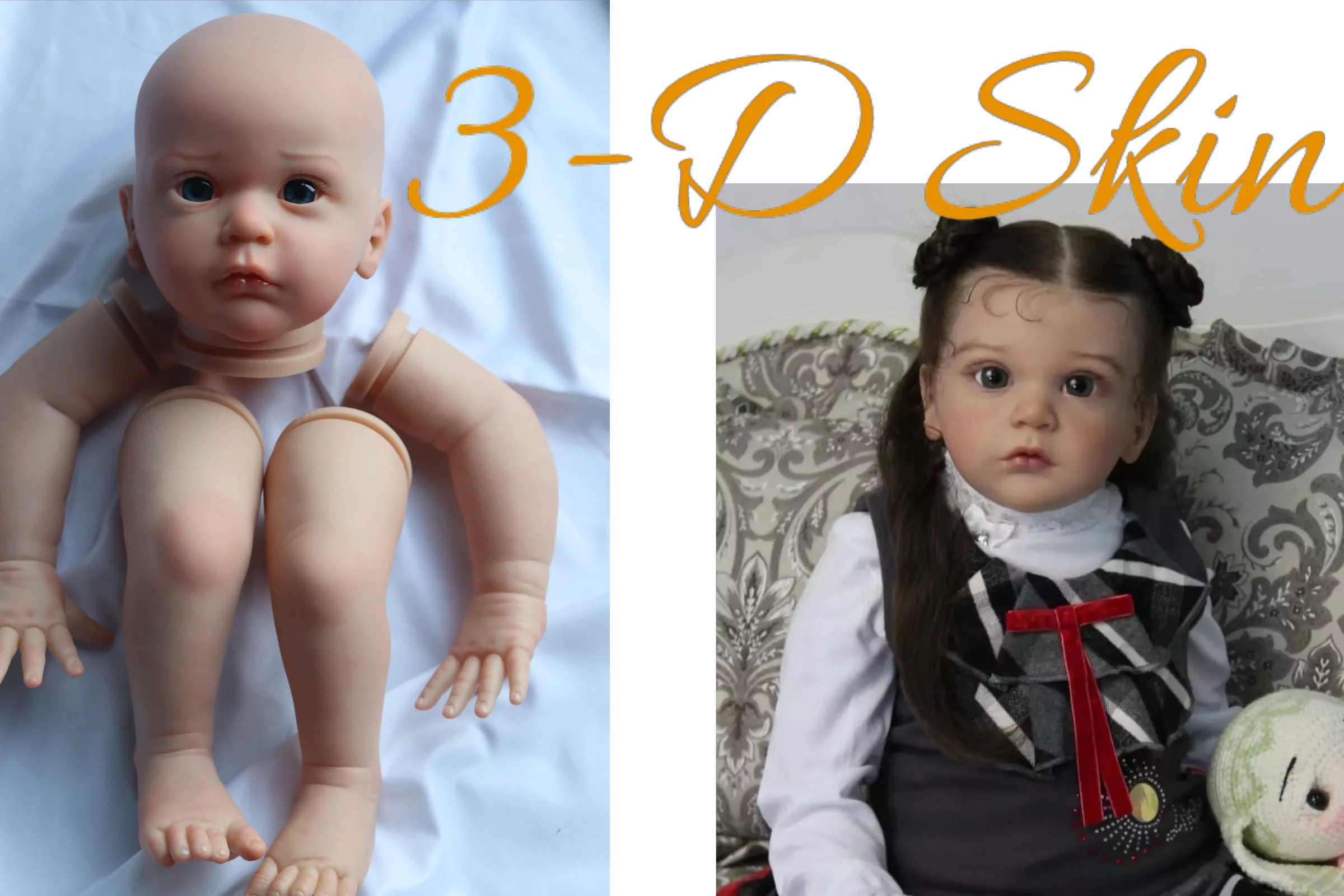 

FBBD 3-D SKIN Painting 24inch Reborn Baby Doll Mattia High Quality Unassembled Kit Christmas Gift Dolls For Girl