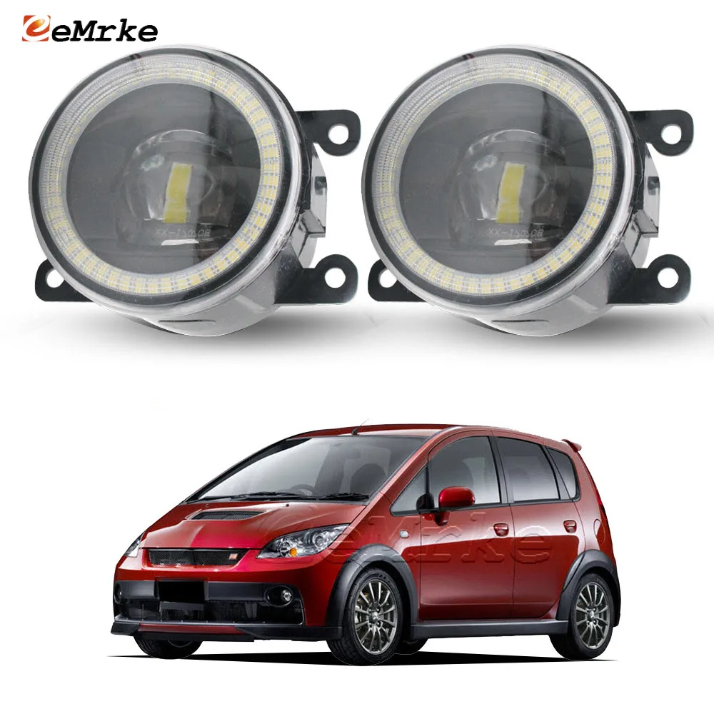 

LED Fog Lights for Mitsubishi Colt Ralliart Z30 2006 2007 2008 2009 2010 Angel Eyes DRL Daytime Running Light PTF w/ Clear Lens
