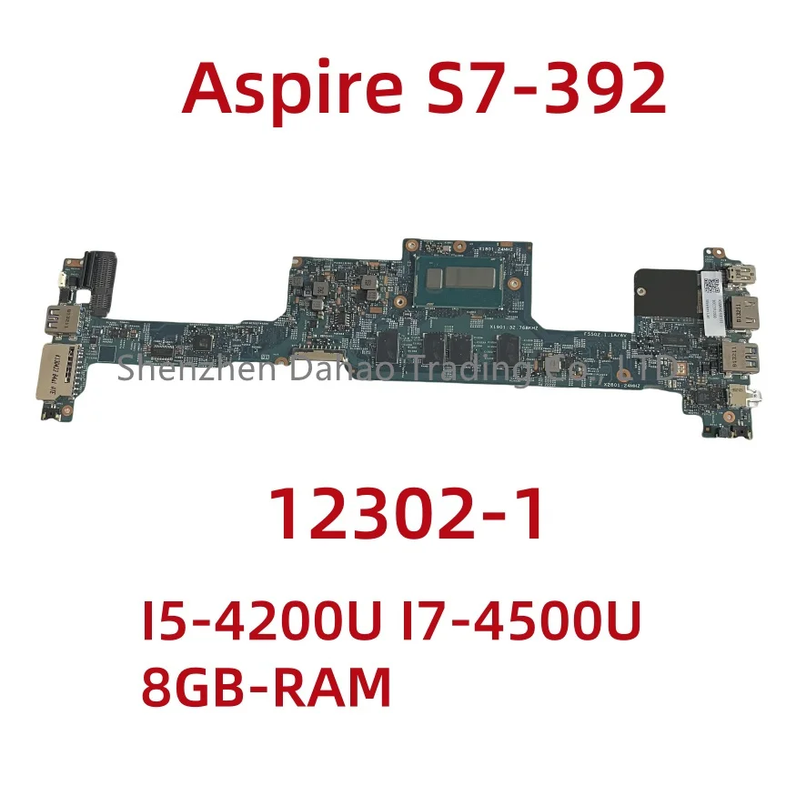 12302-1 48.4LZ03.011 For Acer Aspire S7-392 Laptop Motherboard With I5-4200U I7-4500U 8GB-RAM NB.MBK11.002 NB.MBK11.008