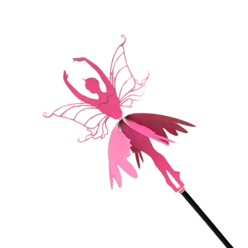 2024 Flower Fairy Spinners Metal Garden Stake Outdoor Amidst Yard Stake Fairy