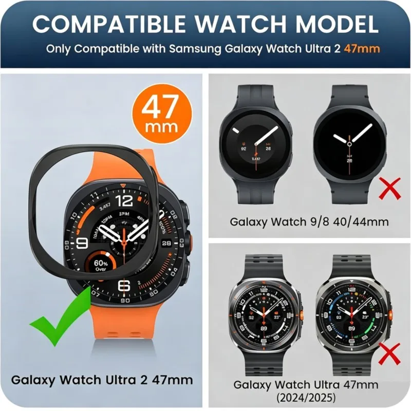 Hollow TPU Case for Samsung Galaxy Watch ultra 2 47mm Smartwatch Protective Bumper Half Shell Galaxy Watch Ultra 2 Cover