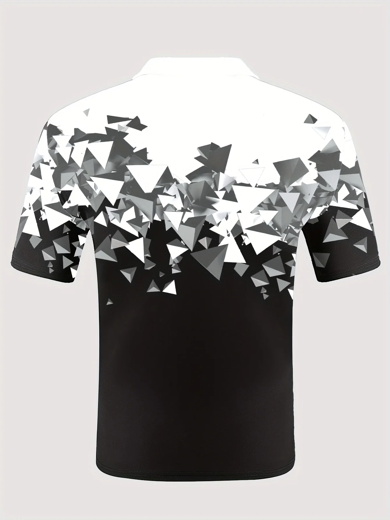 New men's short-sleeve polo shirt T-shirt, loose-fitting and tailored with printed patterns, versatile basic crew-neck top suita