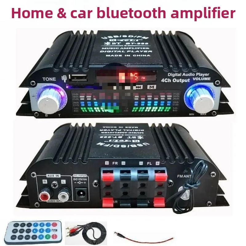 

220V12V Power Amplifier for Family Car Bluetooth Mini Small Power Speaker Amplifier Audio Power Amplifier