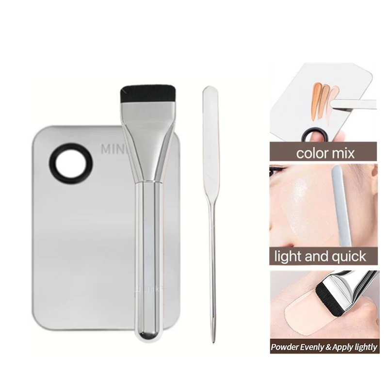 メイクアップファンデーションブラシ混合パレットステンレス鋼ファンデーション口紅アイシャドウミキサーパレットへらメイクアップツール